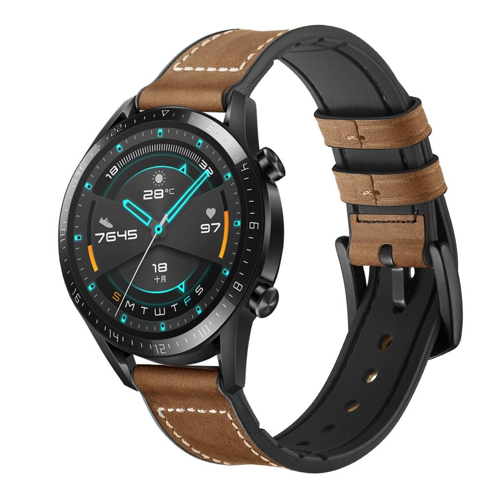 Premium Læderrem Huawei Watch GT 2 Pro/GT 2 46mm/GT 2e brun