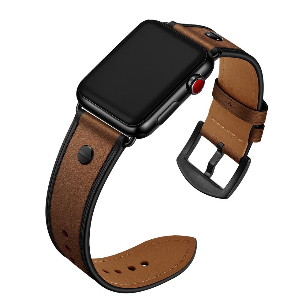 Premium Stud Watch Band Apple Watch 42mm Brown