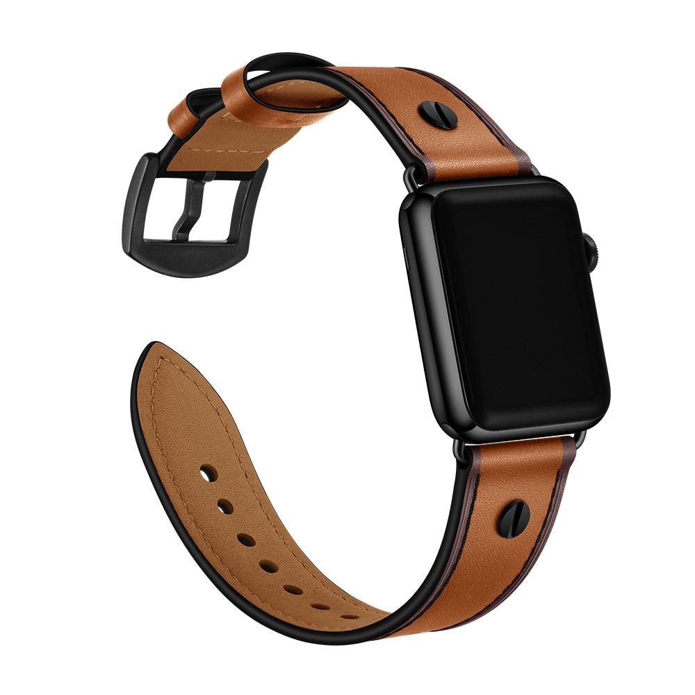 Premium Stud Watch Band Apple Watch 42mm Cognac