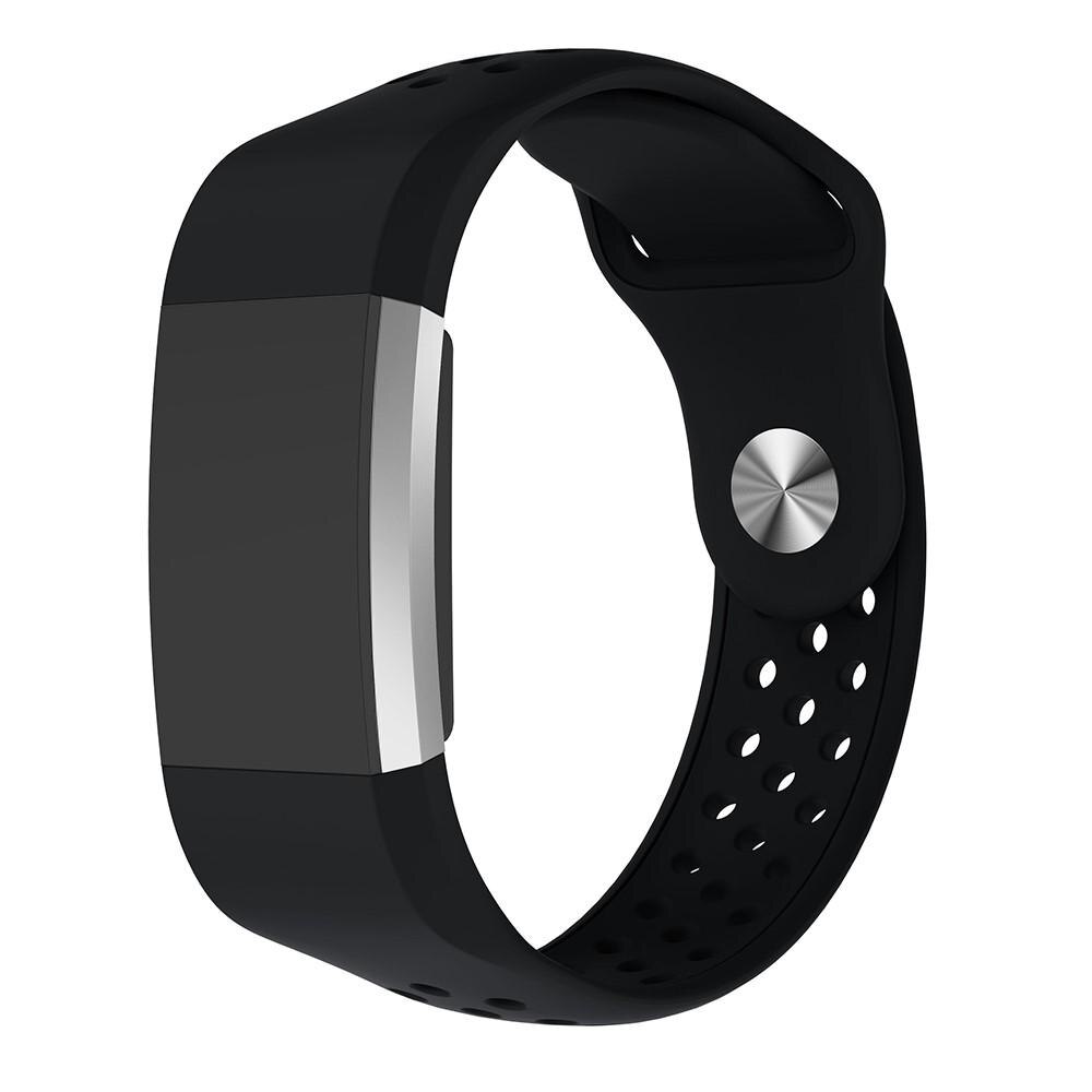 Silikonearmbånd Sport Fitbit Charge 2 sort