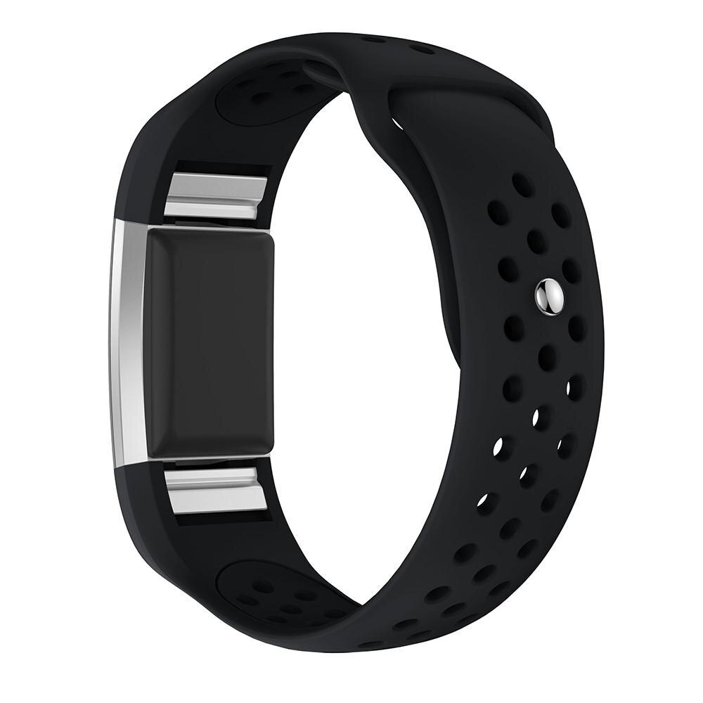 Silikonearmbånd Sport Fitbit Charge 2 sort