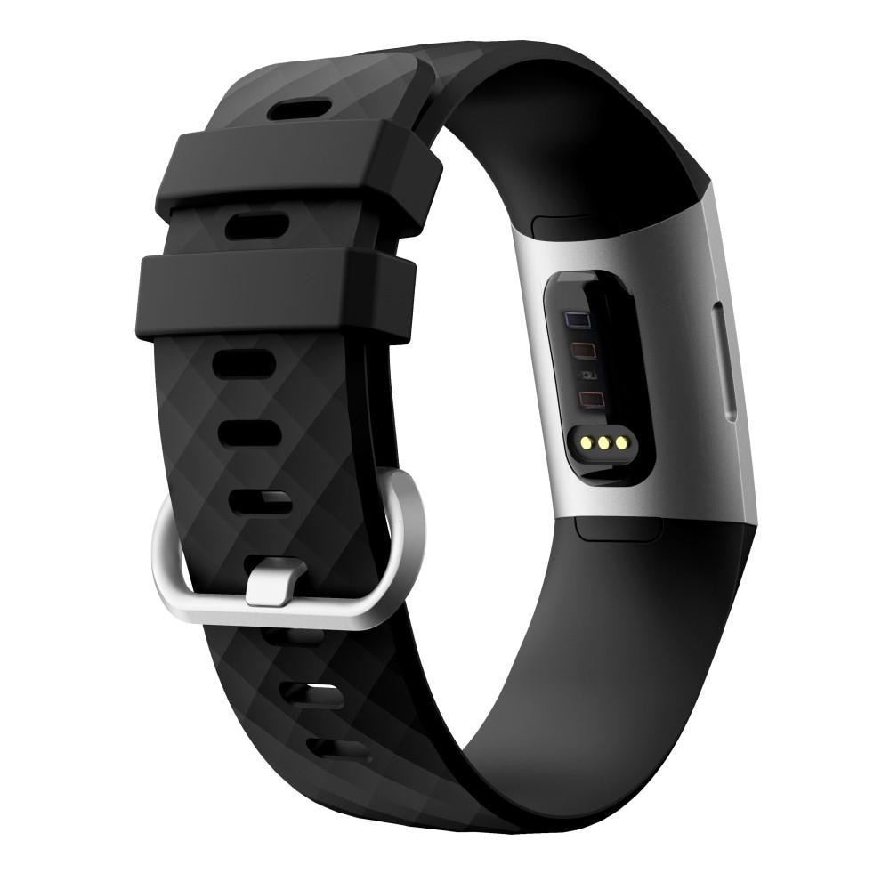 Silikonearmbånd Fitbit Charge 3/4 sort
