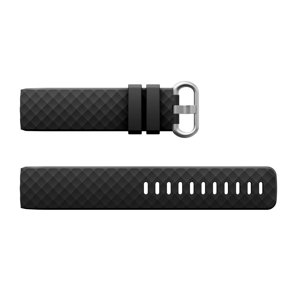 Silikonearmbånd Fitbit Charge 3/4 sort