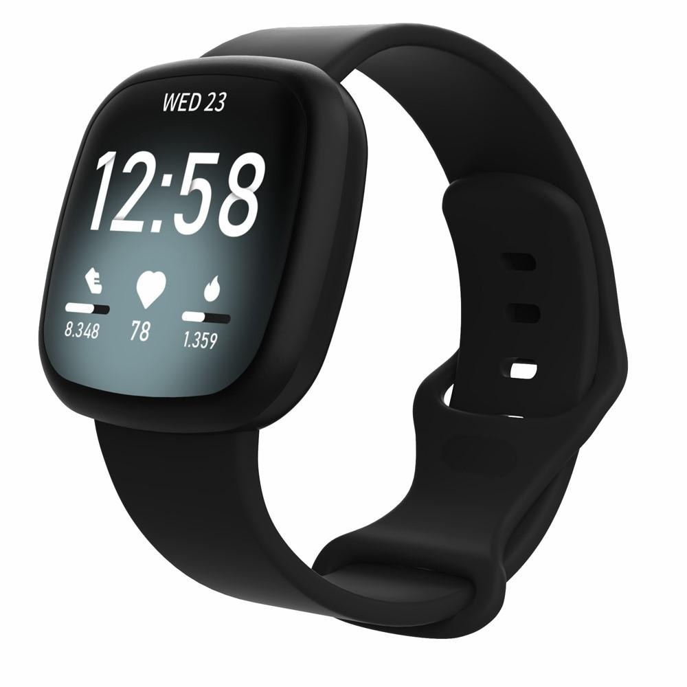 Silikonearmbånd Fitbit Versa 3/Sense sort (Small)