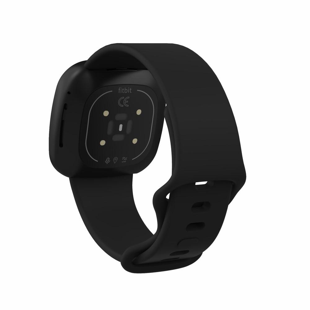 Silikonearmbånd Fitbit Versa 3/Sense sort (Small)