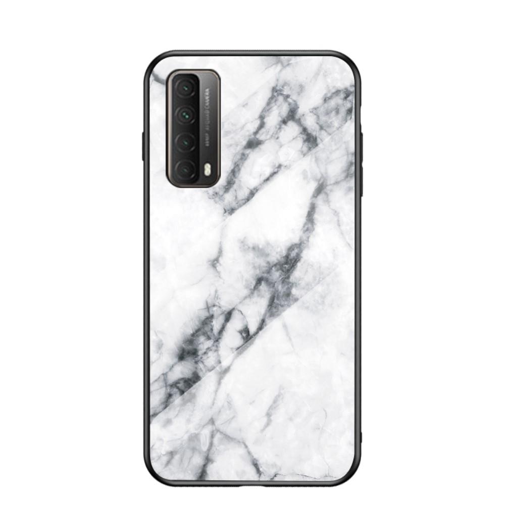 Cover Hærdet Glas Huawei P Smart 2021 hvid marmor