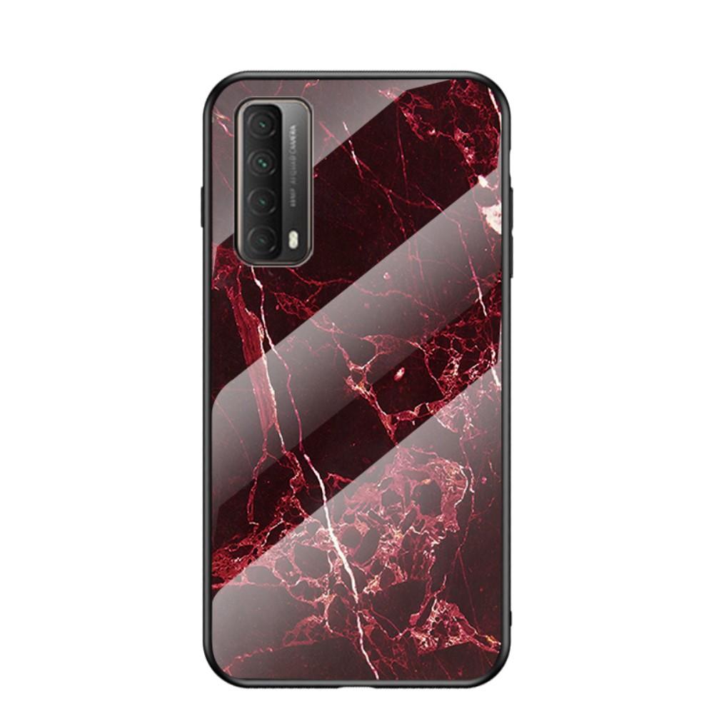 Cover Hærdet Glas Huawei P Smart 2021 rød marmor