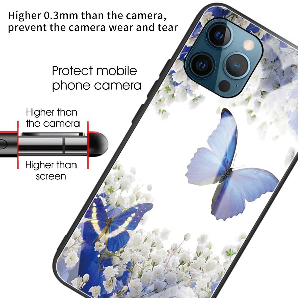Cover Hærdet Glas iPhone 12/12 Pro sommerfugle