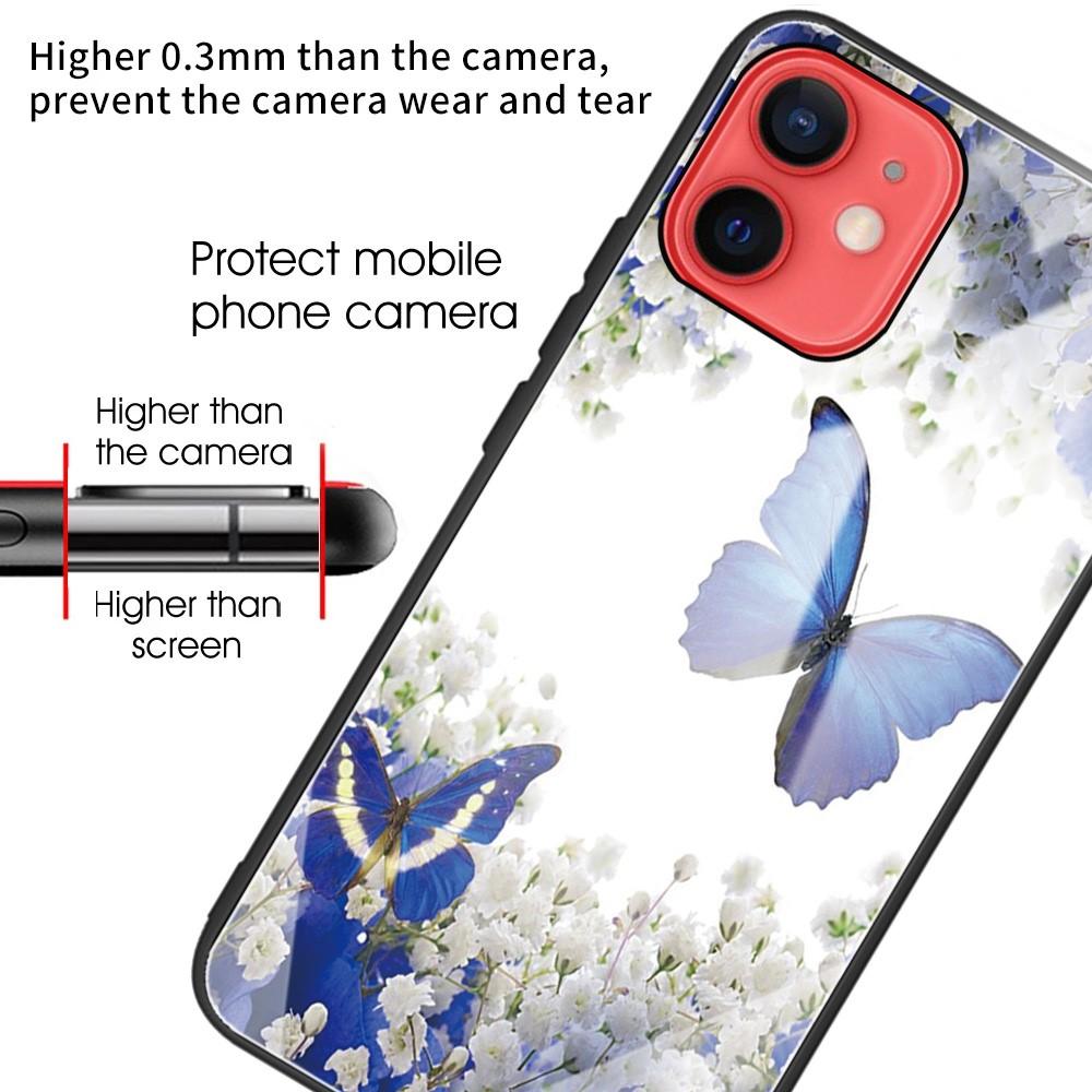 Cover Hærdet Glas iPhone 12 Mini sommerfugle