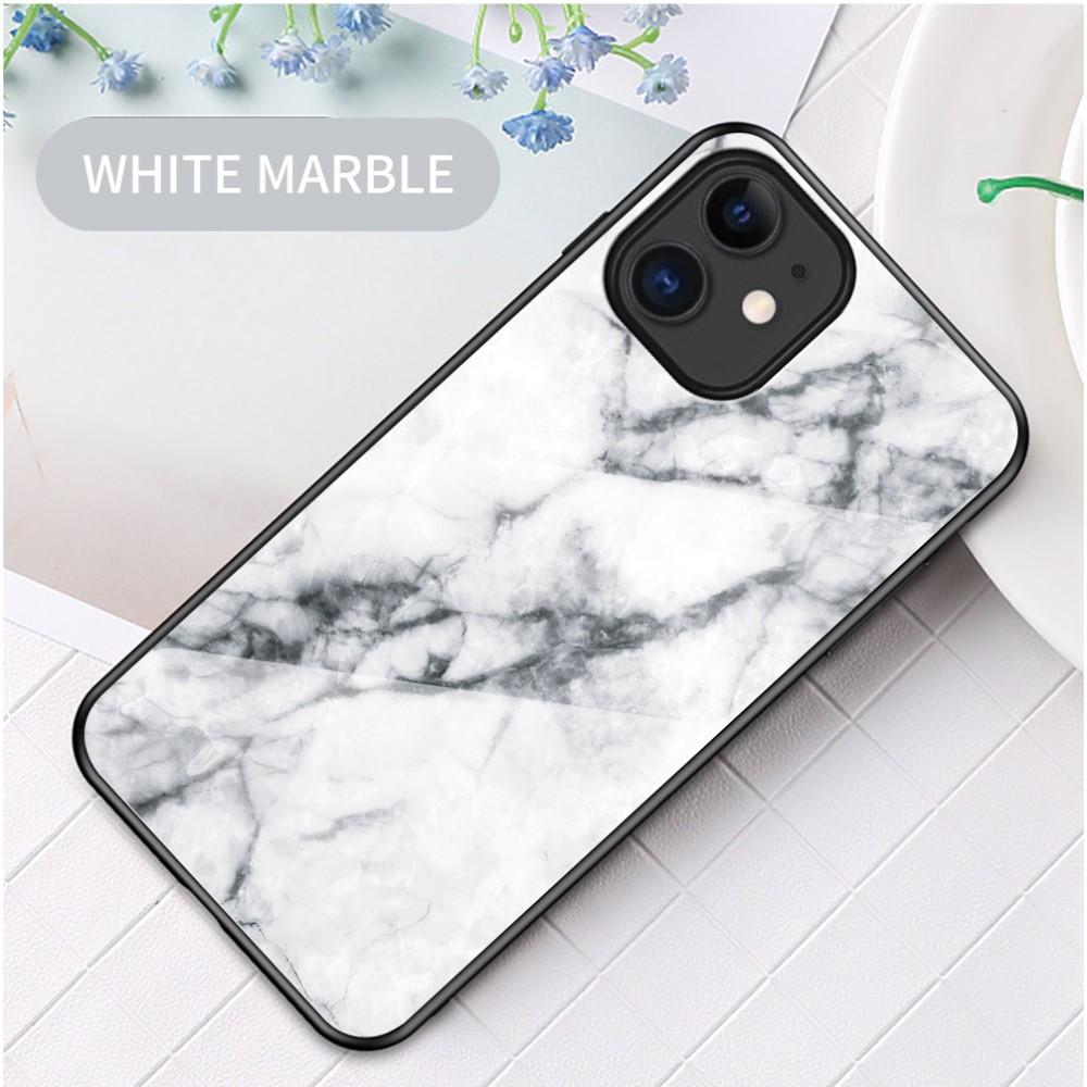 Cover Hærdet Glas iPhone 12 Mini hvid marmor