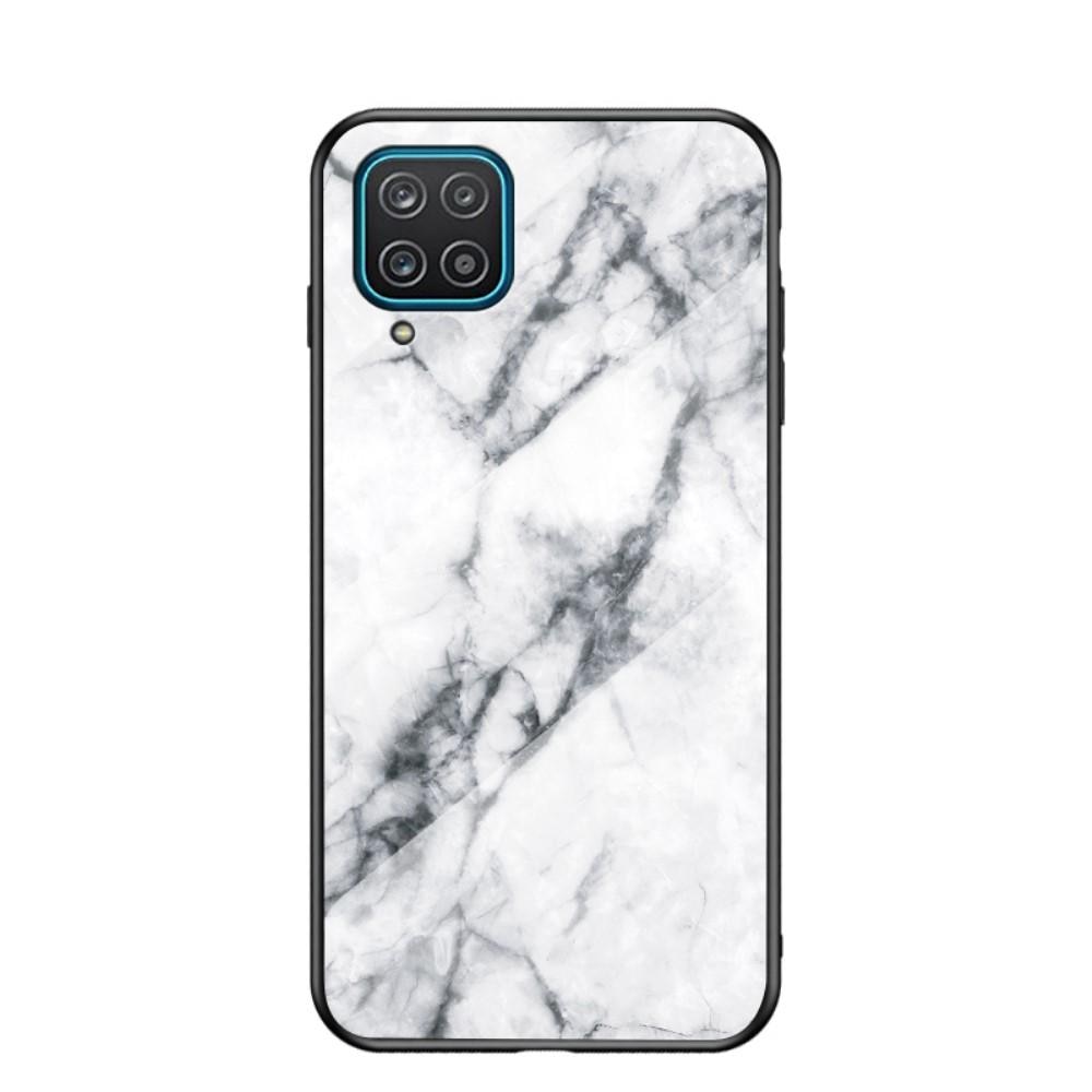Cover Hærdet Glas Samsung Galaxy A12 hvid marmor