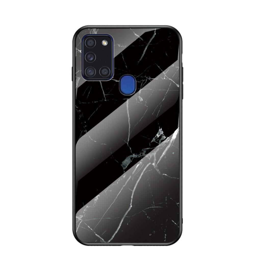 Cover Hærdet Glas Samsung Galaxy A21s sort marmor