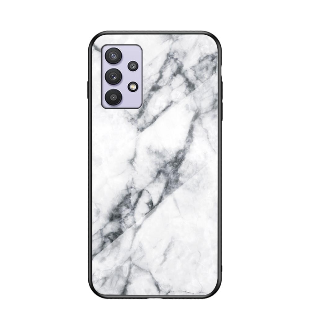 Cover Hærdet Glas Samsung Galaxy A32 5G hvid marmor