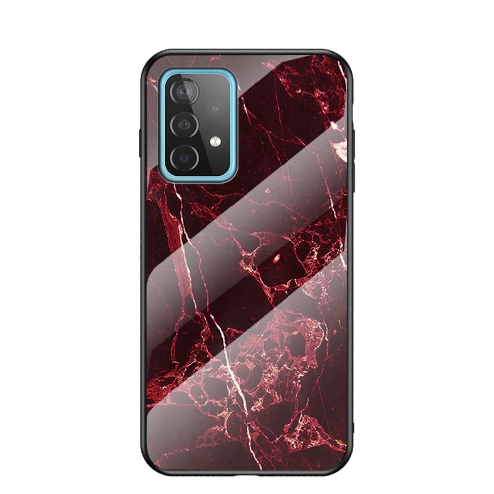 Cover Hærdet Glas Samsung Galaxy A52/A52s rød marmor
