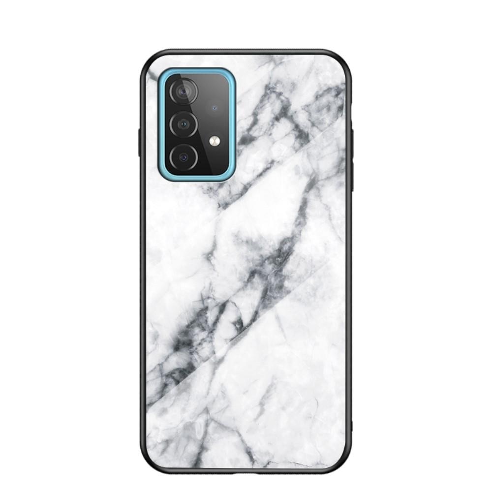 Cover Hærdet Glas Samsung Galaxy A52/A52s hvid marmor