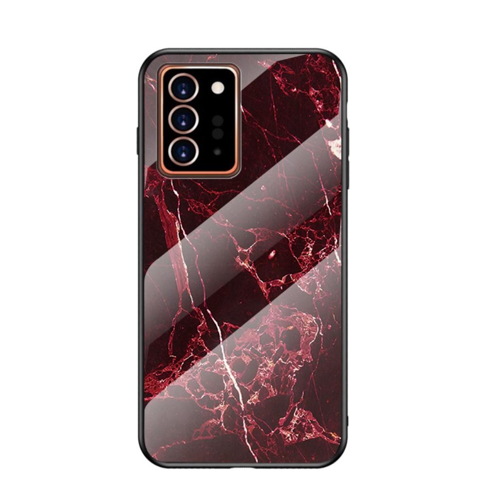 Cover Hærdet Glas Samsung Galaxy Note 20 Ultra rød marmor