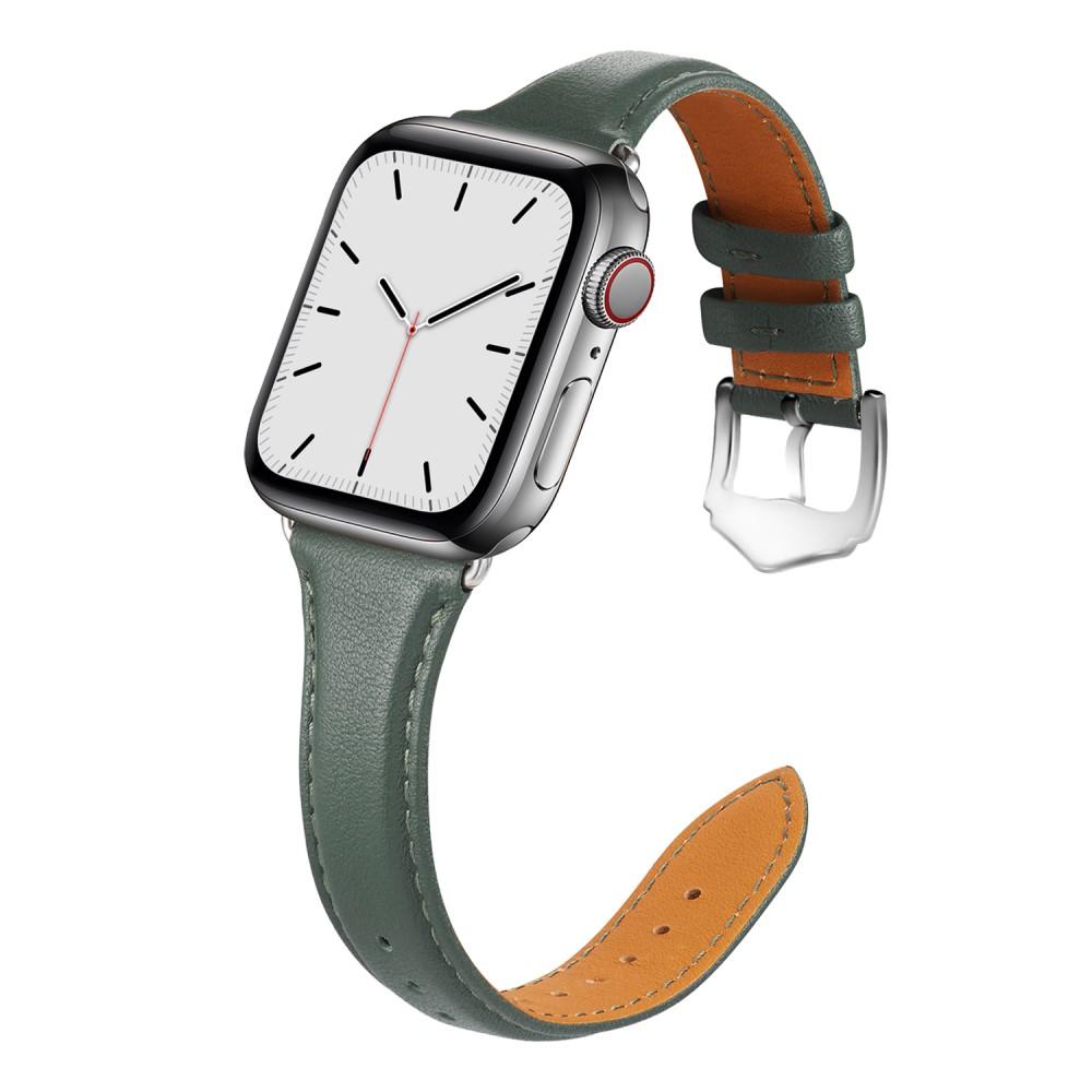 Slim Læderrem Apple Watch 41mm Series 8 grøn