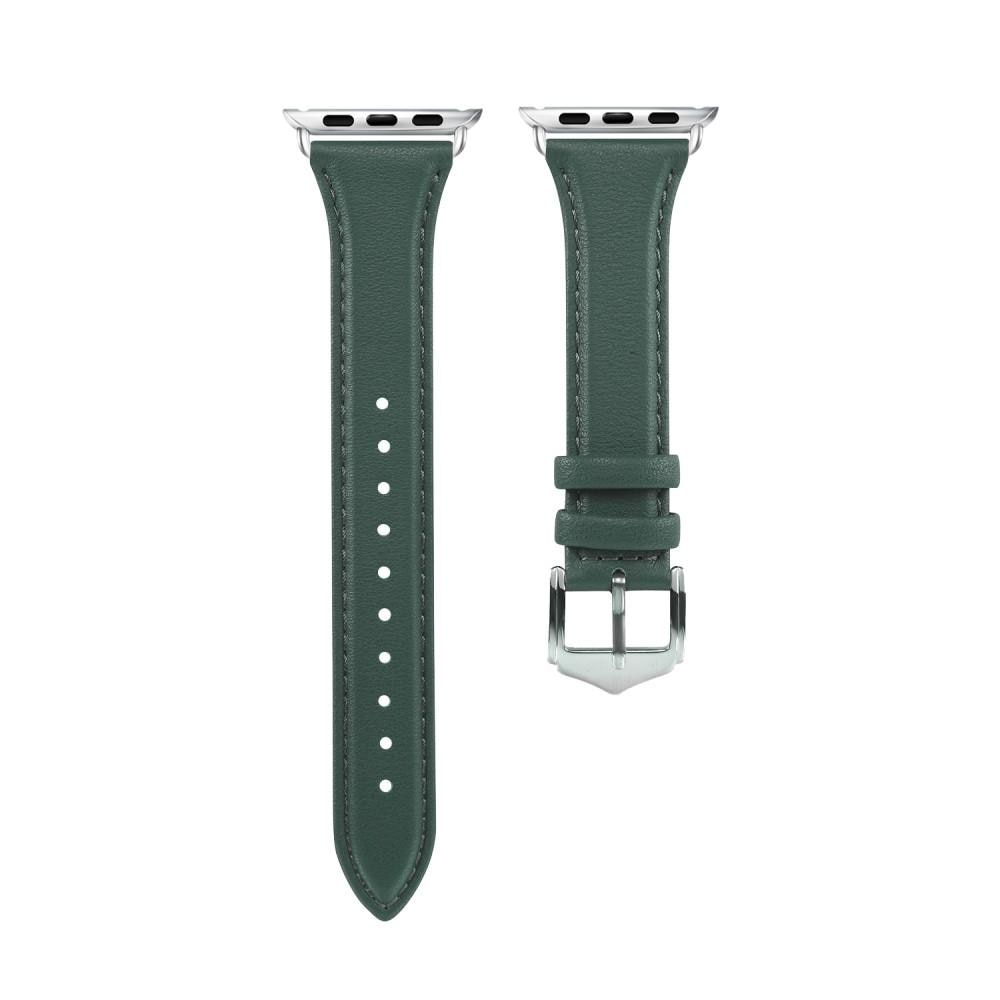 Slim Læderrem Apple Watch 41mm Series 8 grøn