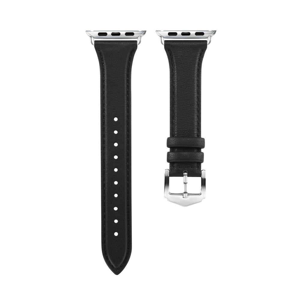 Slim Læderrem Apple Watch 41mm Series 9 sort