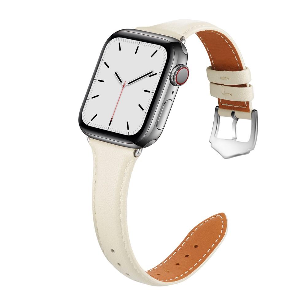 Slim Læderrem Apple Watch 41mm Series 7 beige