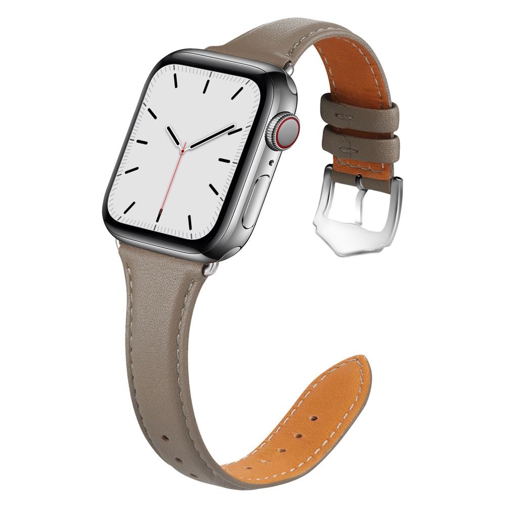 Slim Læderrem Apple Watch Series 8 45mm Grå