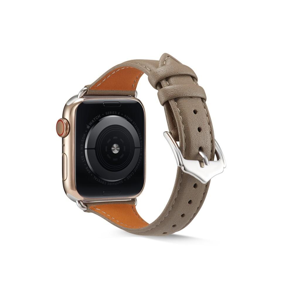 Slim Læderrem Apple Watch Series 8 45mm Grå