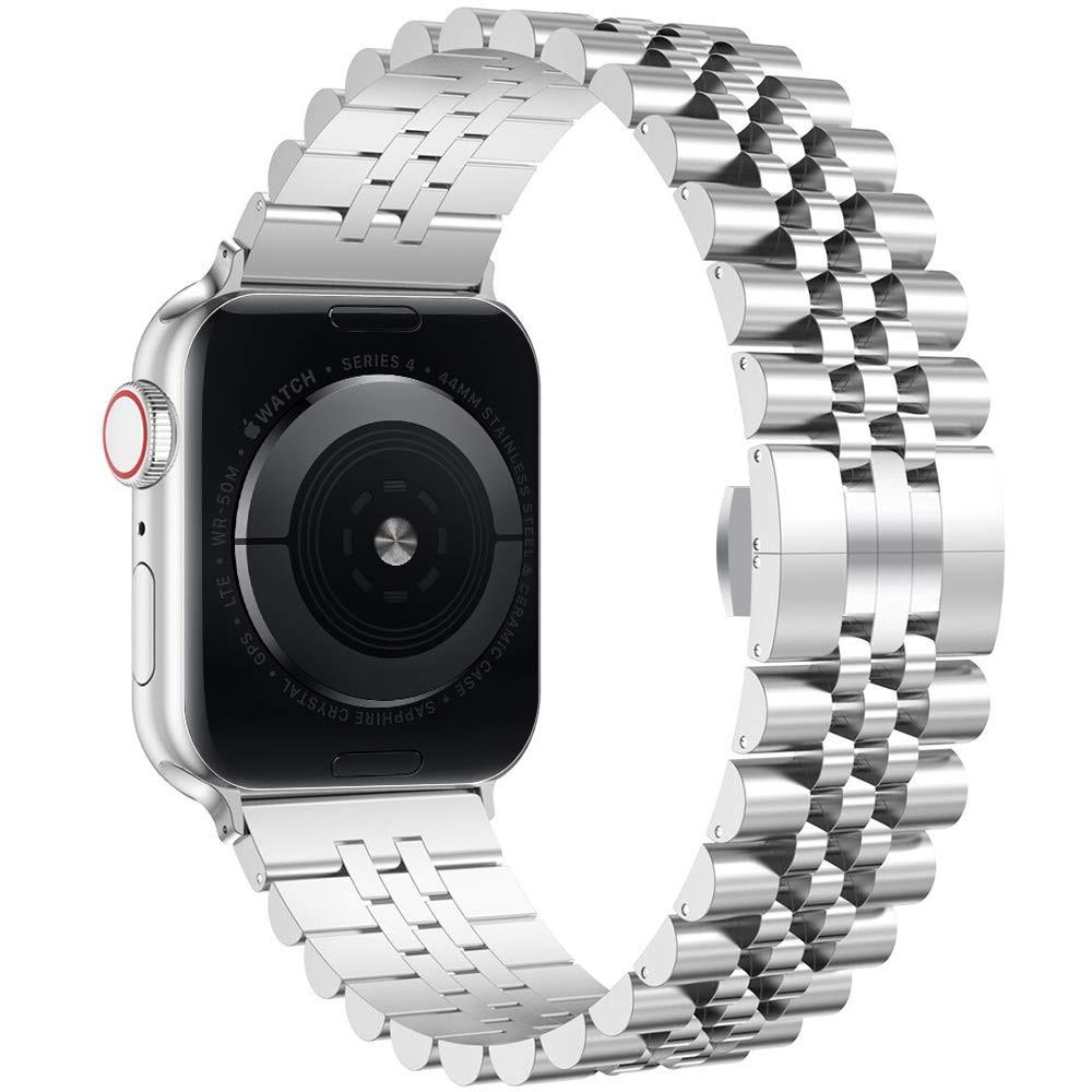 Stainless Steel Bracelet Apple Watch 45mm Series 7 sølv