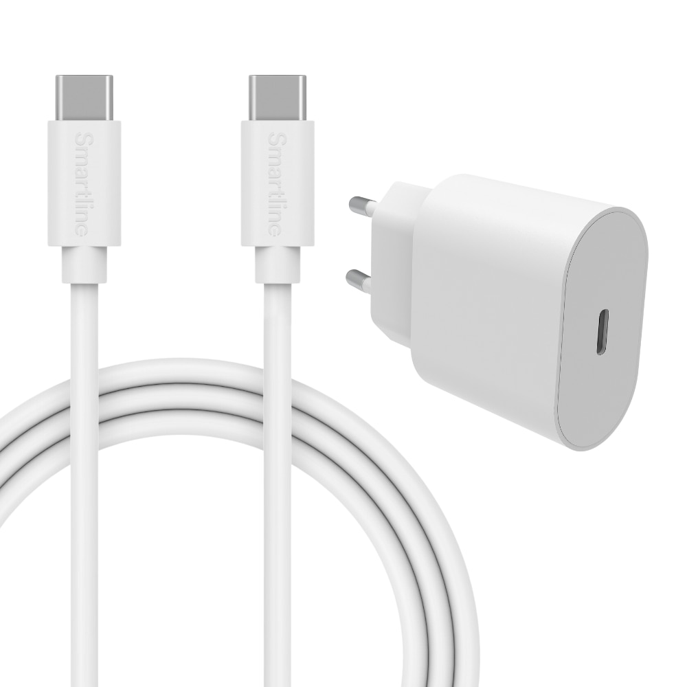 Komplet oplader til Nokia-telefoner - 2m kabel og vægoplader USB-C - Smartline