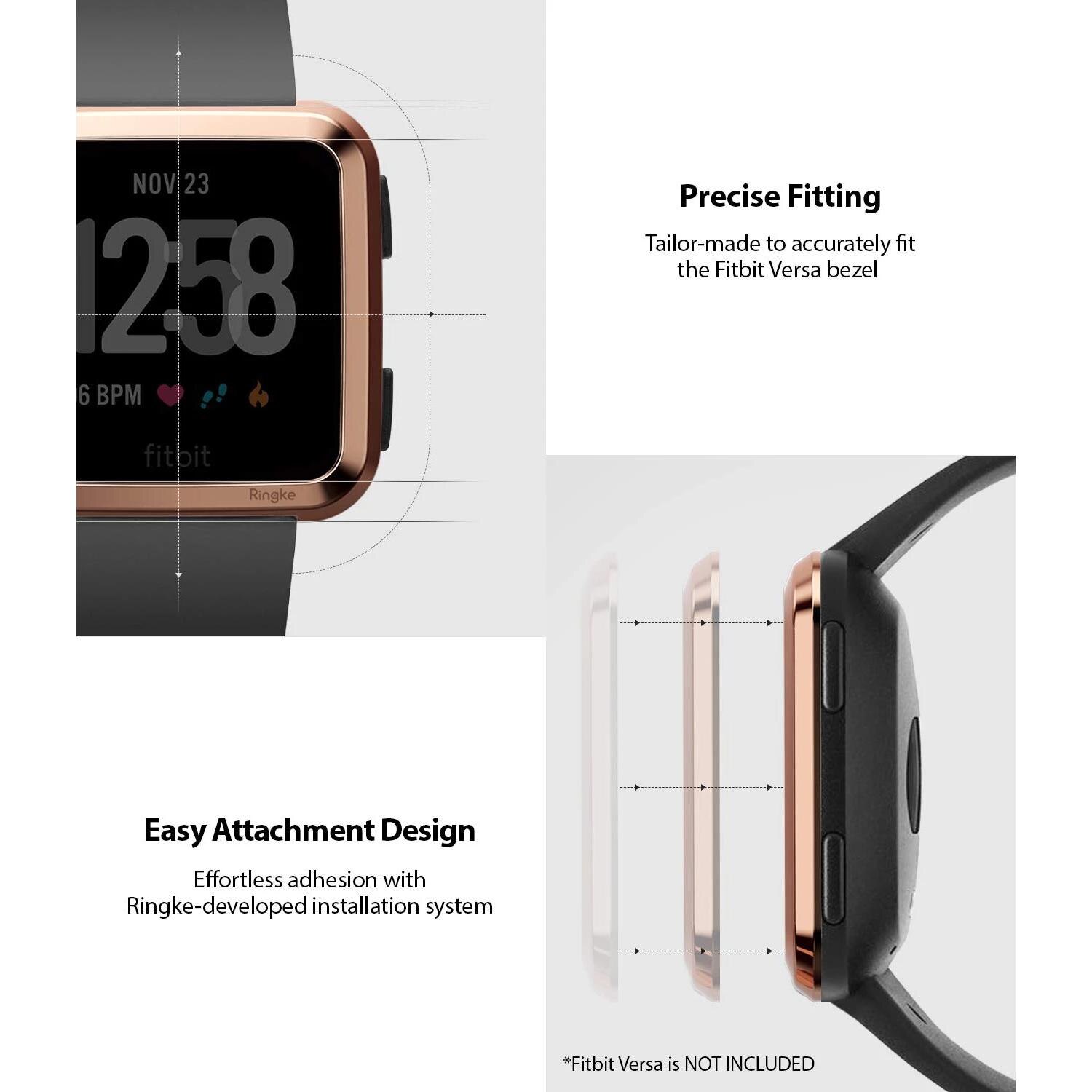 Bezel Styling Fitbit Versa Glossy Pink Gold