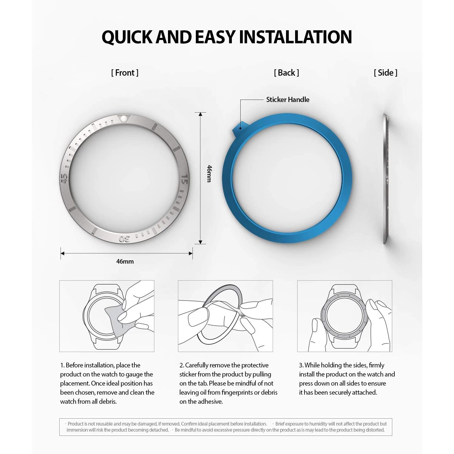 Bezel Styling Galaxy Watch 46mm/Gear S3 Silver