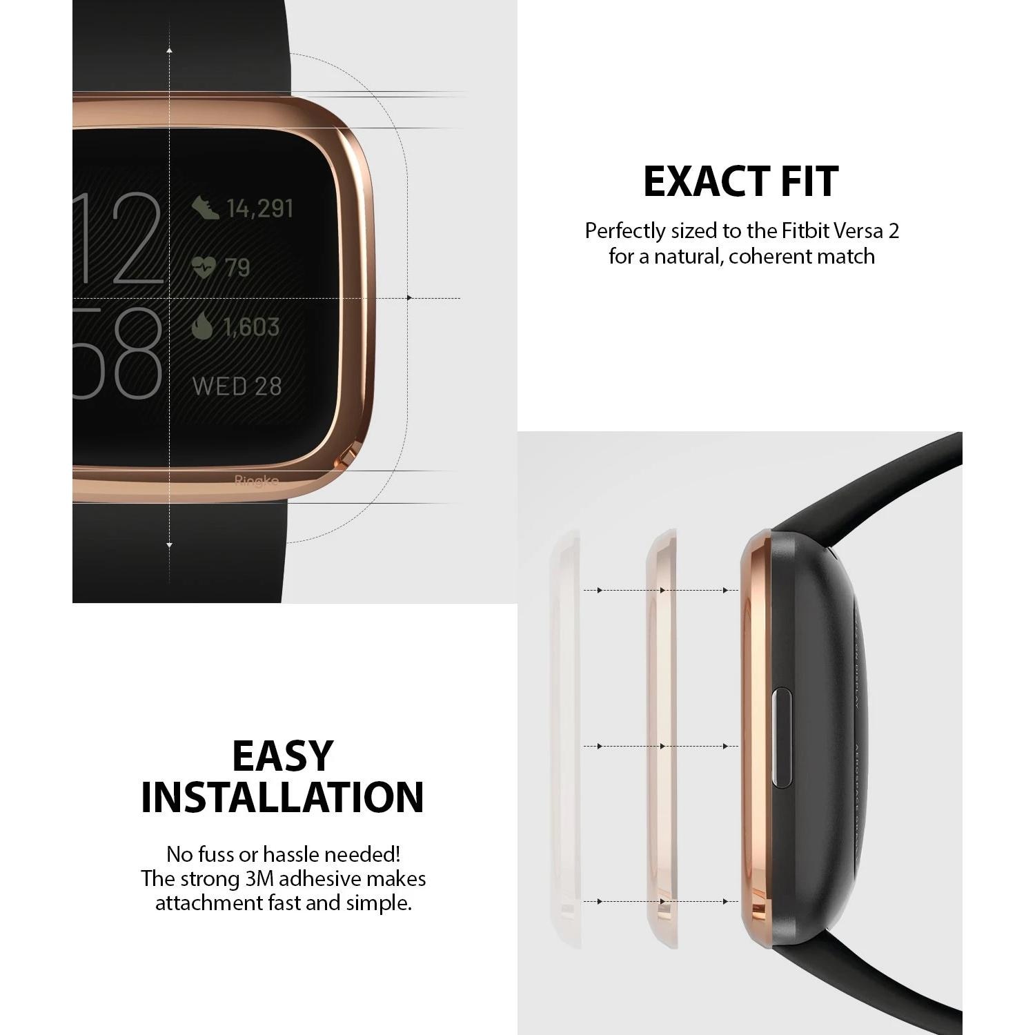 Bezel Styling Fitbit Versa 2 Glossy Rose