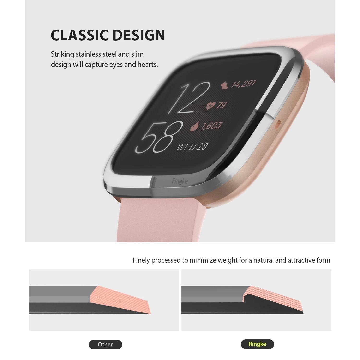 Bezel Styling Fitbit Versa 2 Glossy Silver