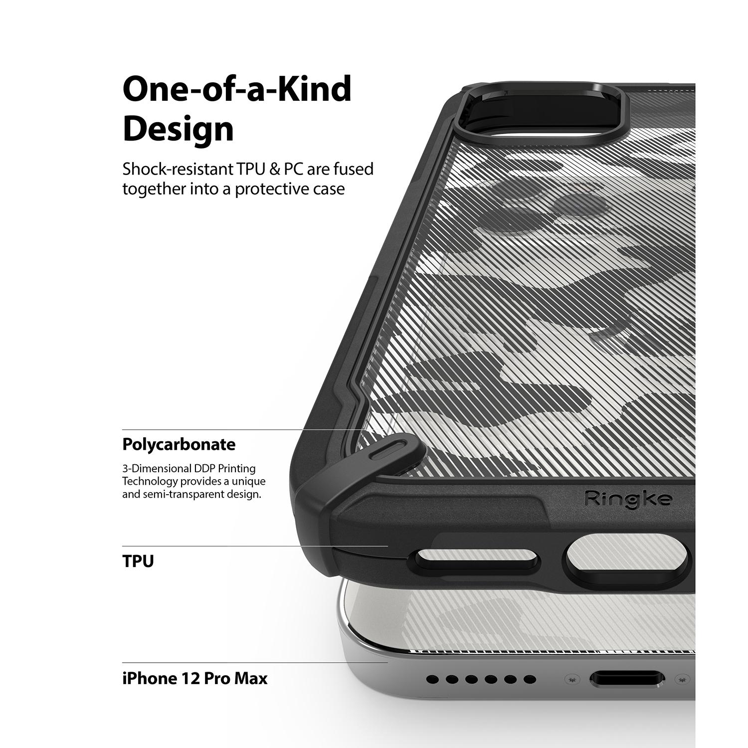 Fusion X Design Case iPhone 12 Pro Max Camo Black