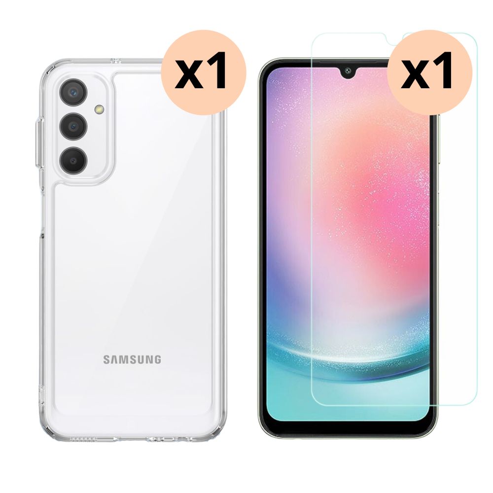 Samsung Galaxy A24 Beskyttelsessæt Cover og Skærmbeskyttelse