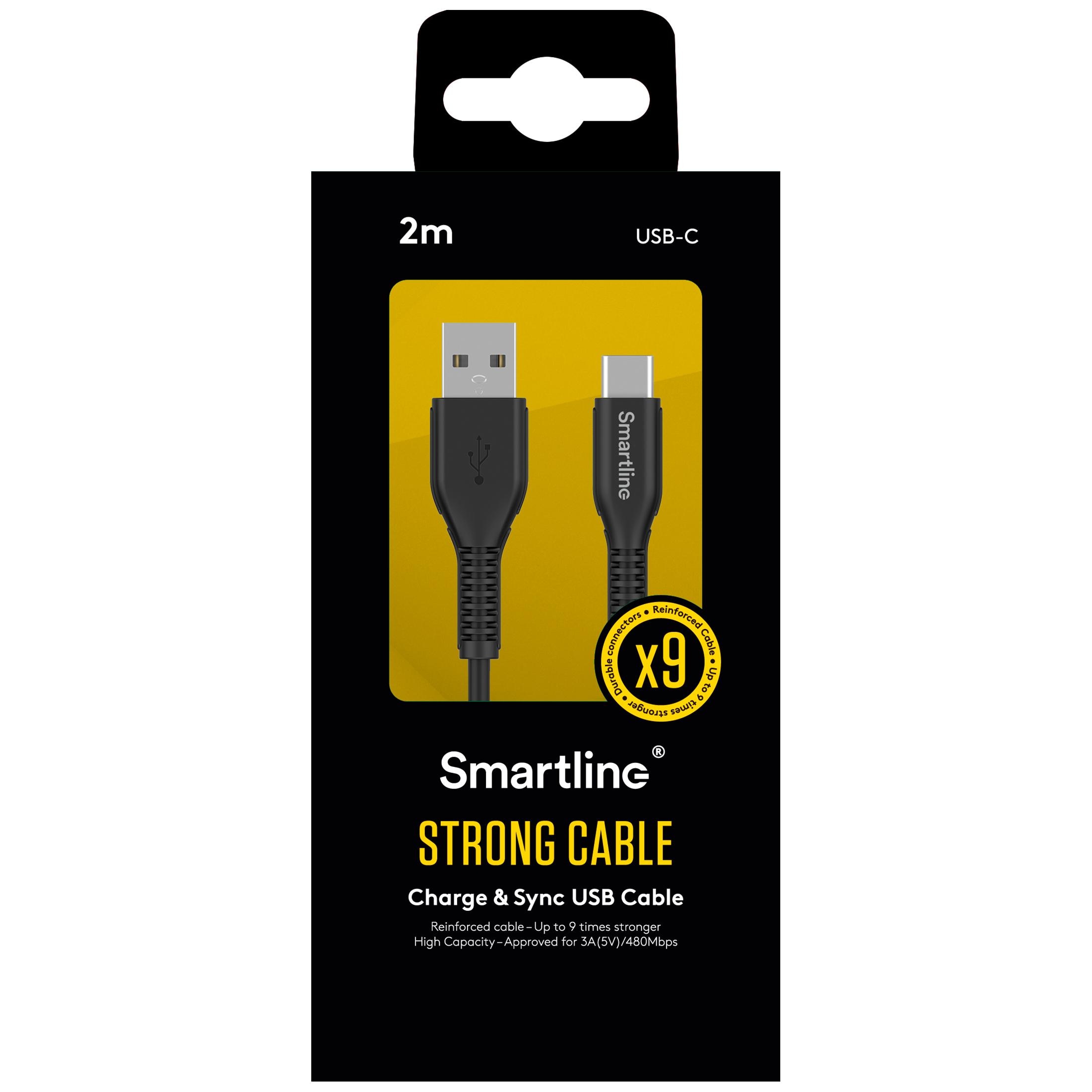 Strong USB Cable USB-C 2m sort