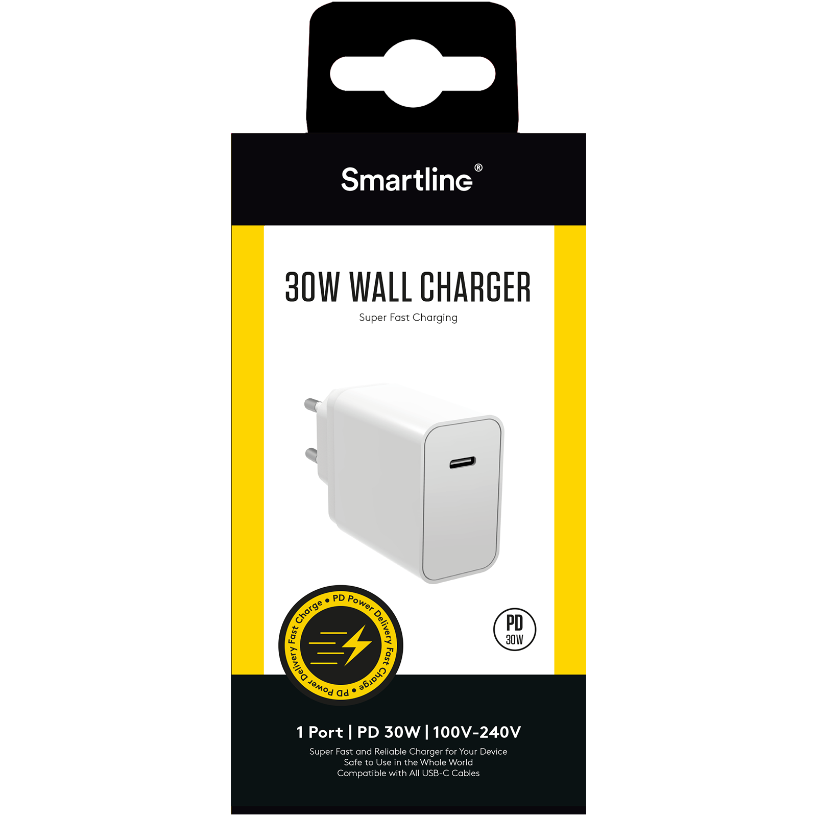 PD Wall Charger 30W USB-C hvid