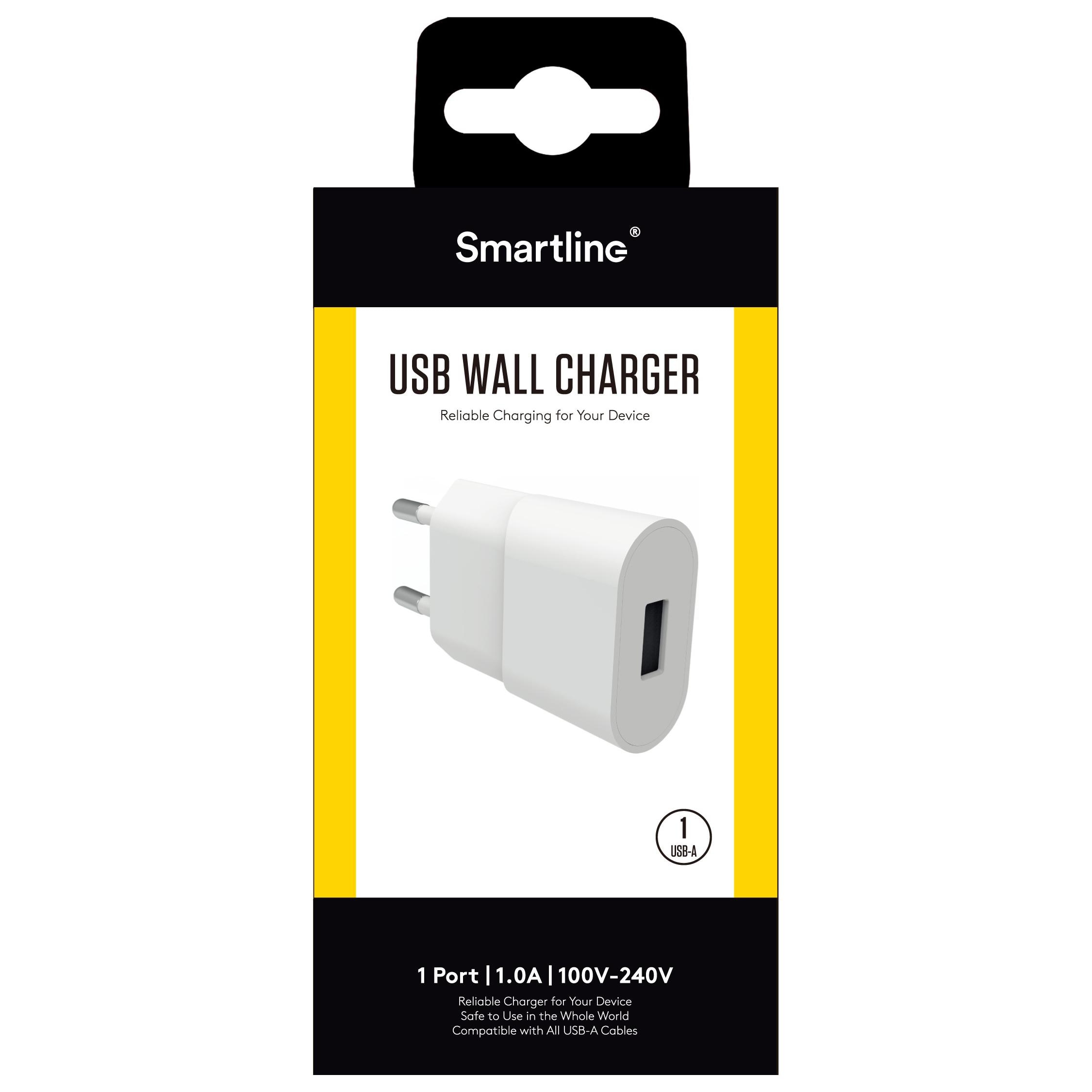 USB Wall Charger 1A hvid