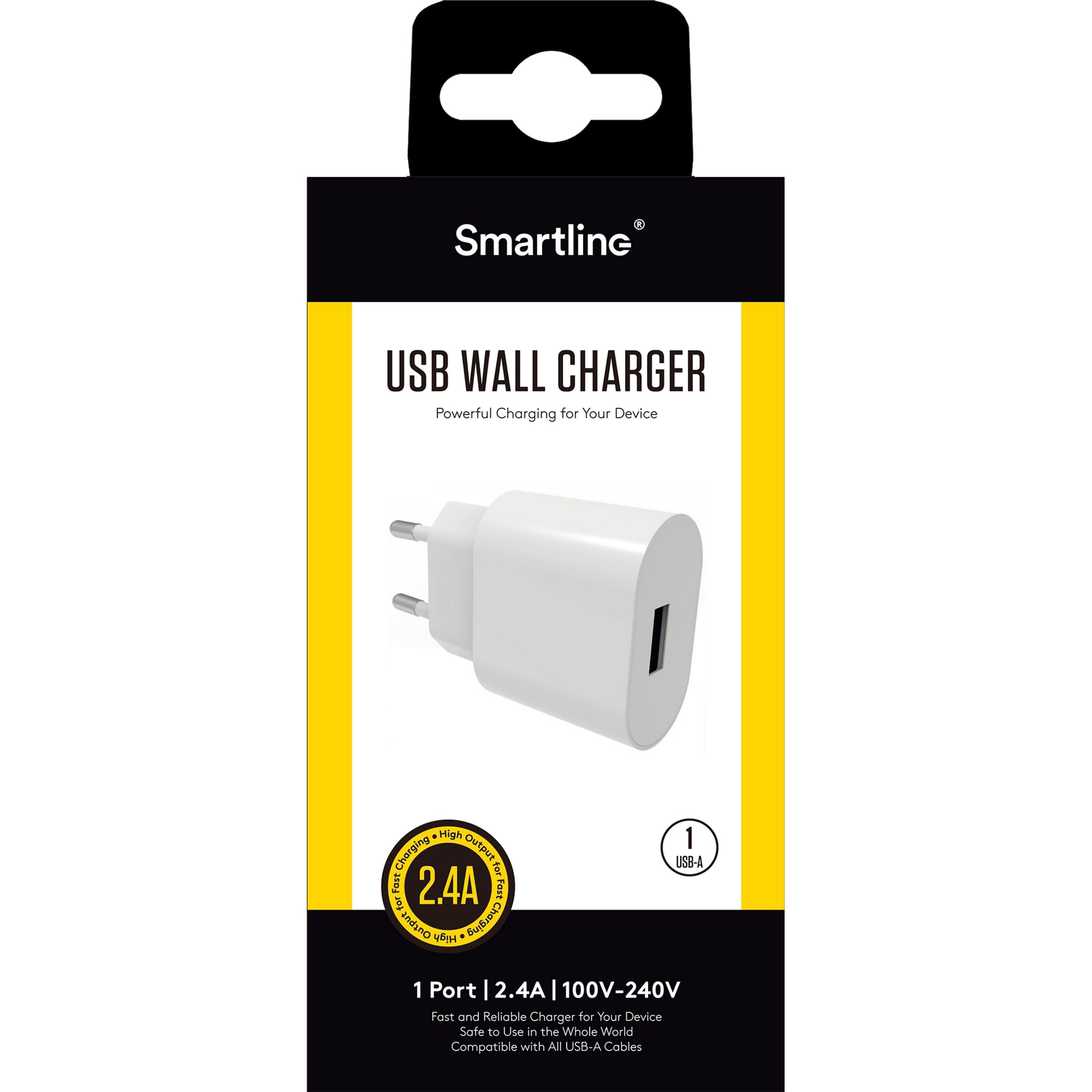 USB Wall Charger 2.4A hvid