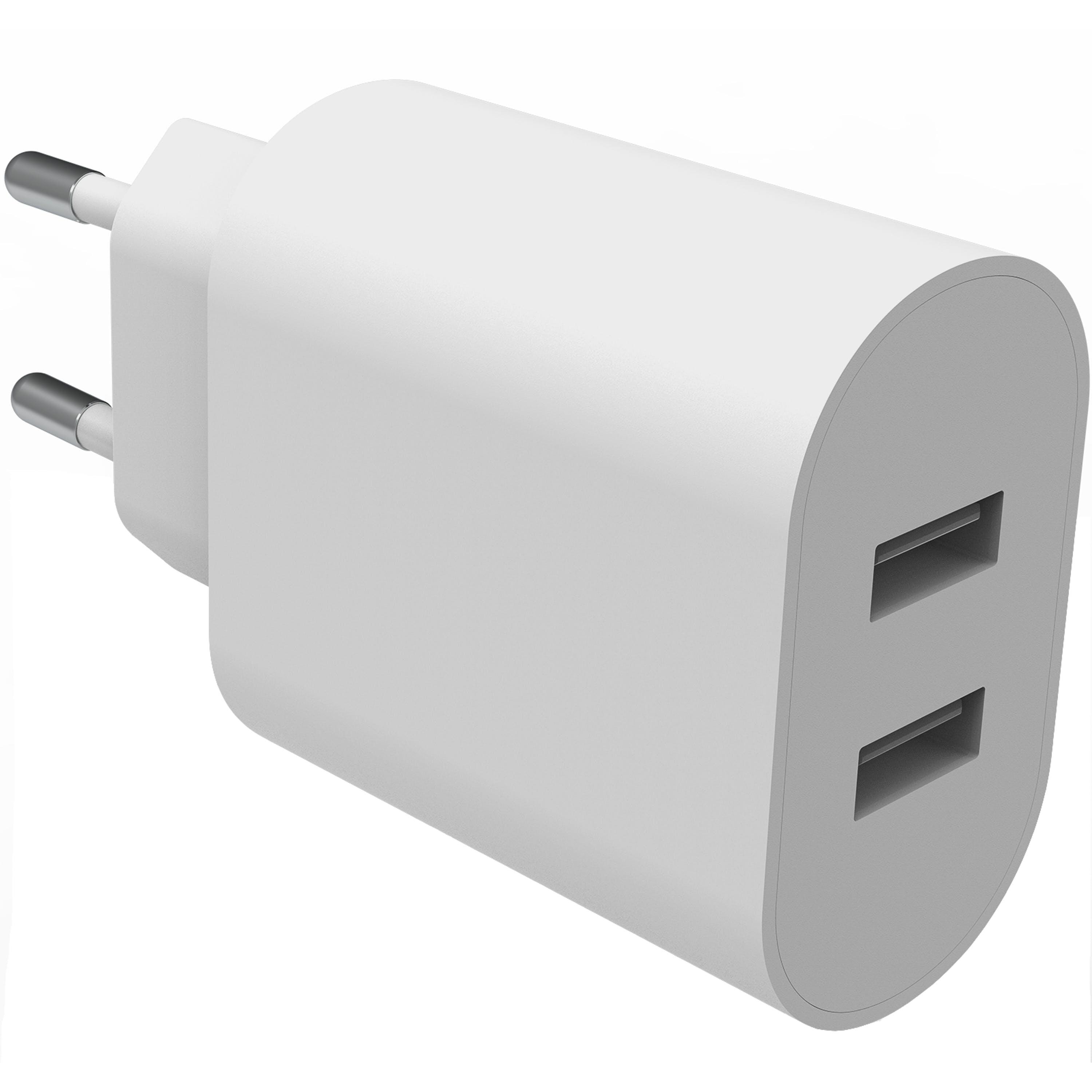 Dual USB Wall Charger hvid