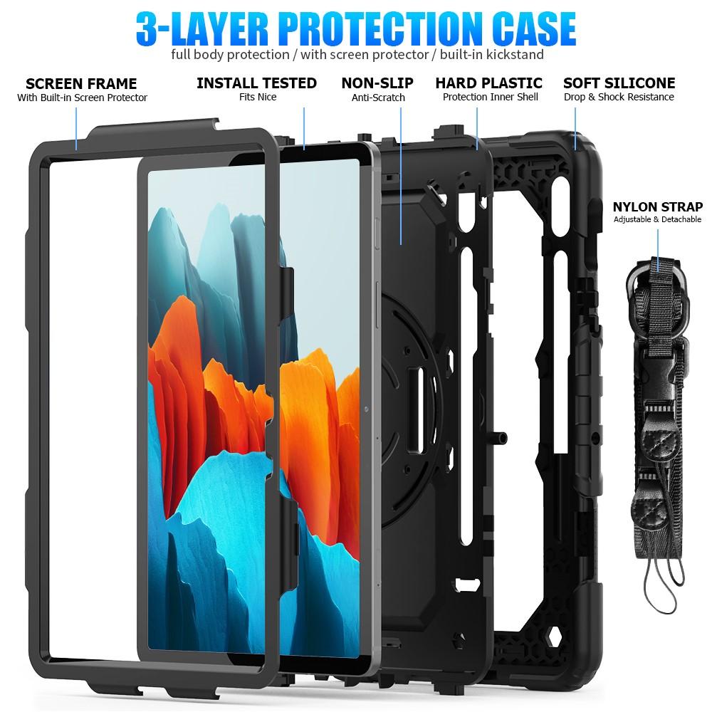 Stødsikker Full Protection Hybridcover Samsung Galaxy Tab S7/S8 11.0 sort