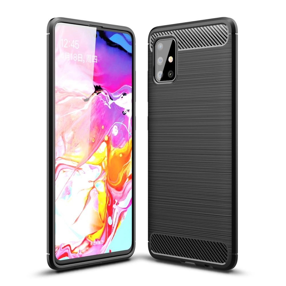 Samsung Galaxy A51 Cover TPU Brushed Sort