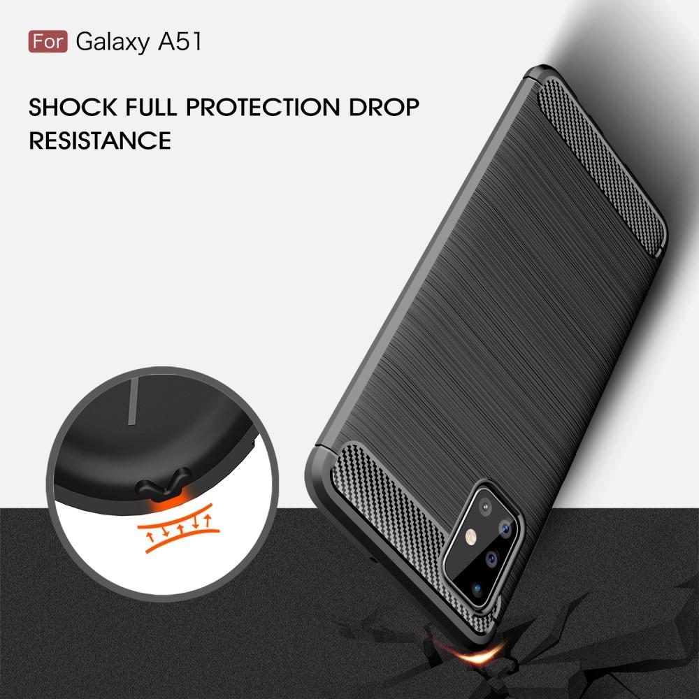 Samsung Galaxy A51 Cover TPU Brushed Sort