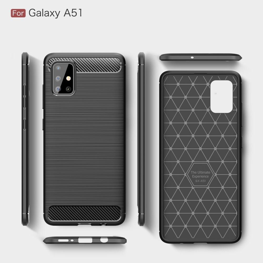 Samsung Galaxy A51 Cover TPU Brushed Sort
