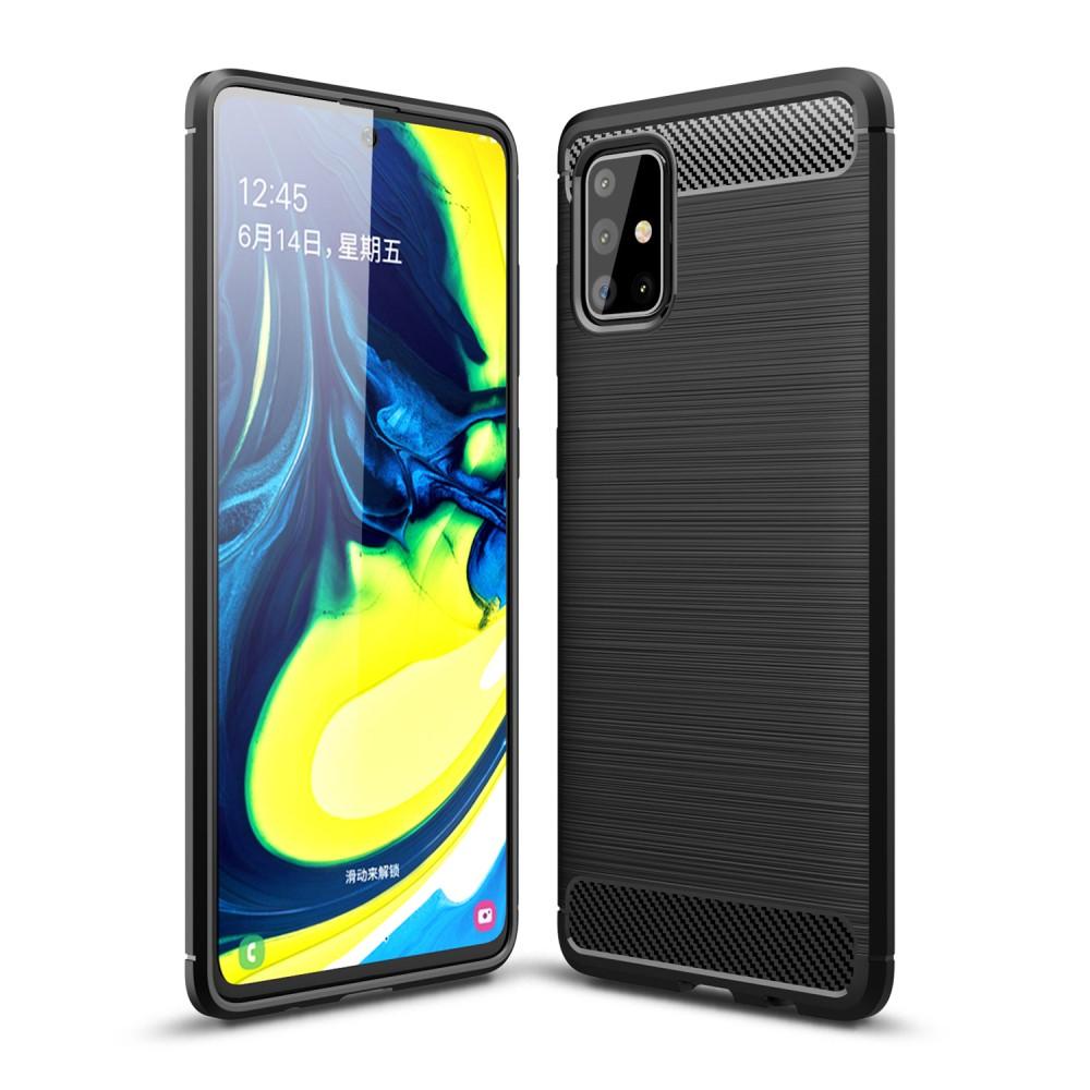 Samsung Galaxy A71 Cover TPU Brushed Sort