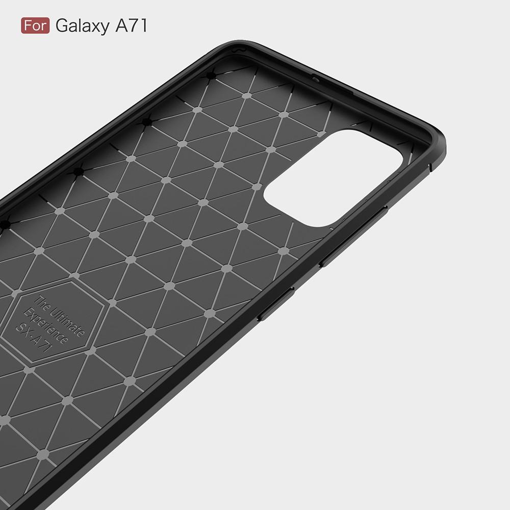 Samsung Galaxy A71 Cover TPU Brushed Sort