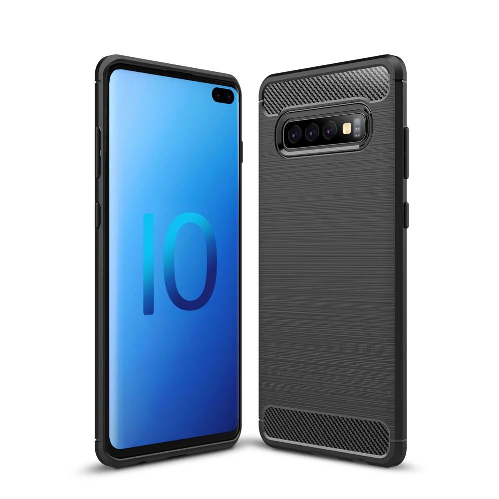 Samsung Galaxy S10 Plus Cover TPU Brushed Sort