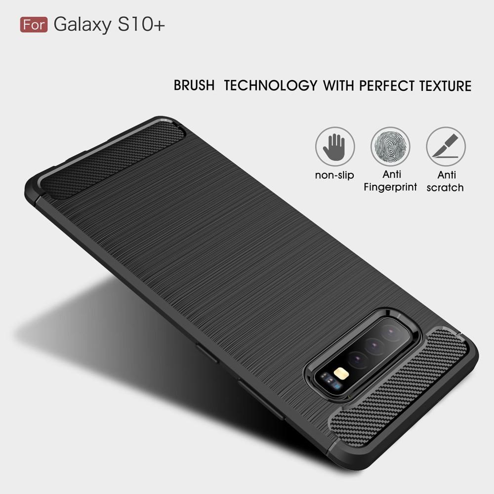Samsung Galaxy S10 Plus Cover TPU Brushed Sort