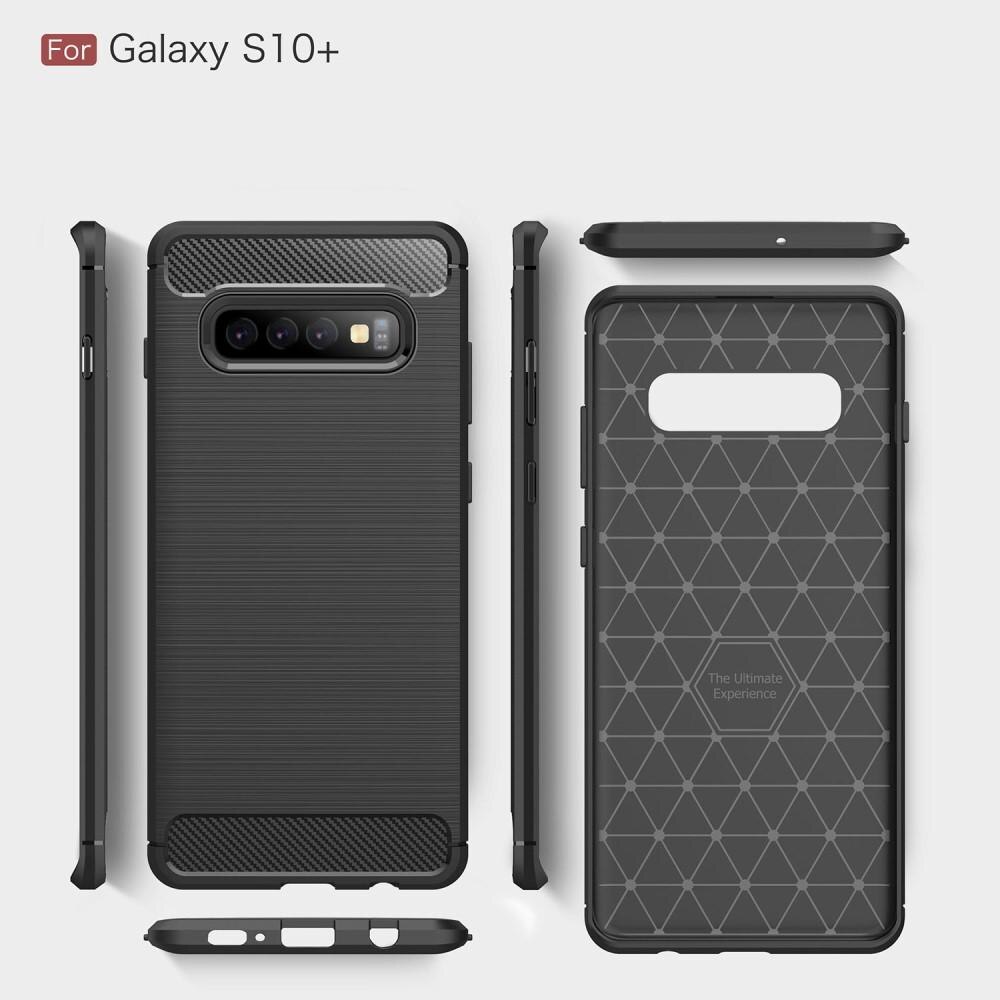 Samsung Galaxy S10 Plus Cover TPU Brushed Sort