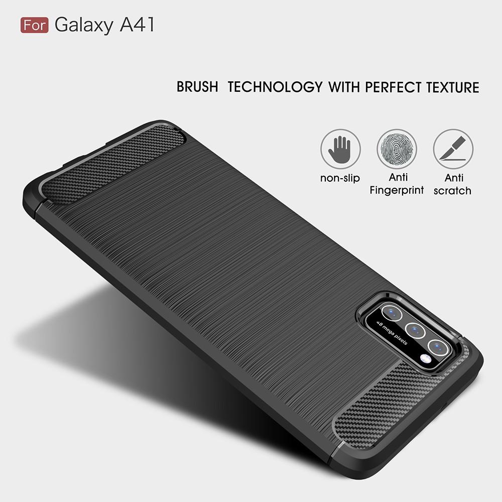 Samsung Galaxy A41 Cover TPU Brushed Sort