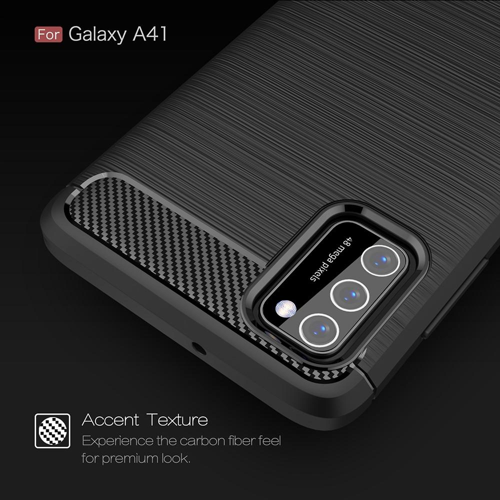 Samsung Galaxy A41 Cover TPU Brushed Sort